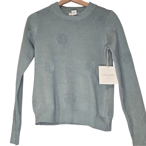 Gray/Teal Textured Polkadot Sweater by Cynthia Rowley - Size Small 0006 - Picture 1 of 10